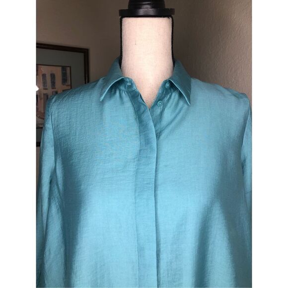 COS Aqua Oversized High Low Top Size 4 - Picture 4 of 13